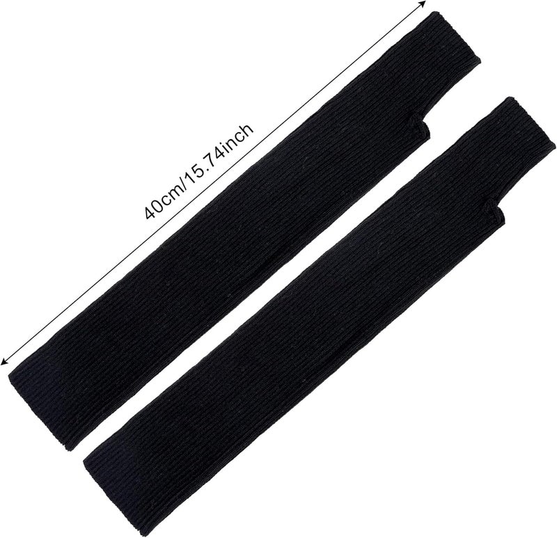 Tongcloud Arm Warmers Winter Fingerless Long Gloves for Women for Women with Thumb Hole - Image 2